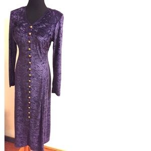 Vintage 90’s purple crushed velvet button dress
